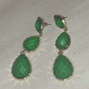 Green drop earrings